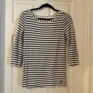 Striped quarter sleeve top American Eagle